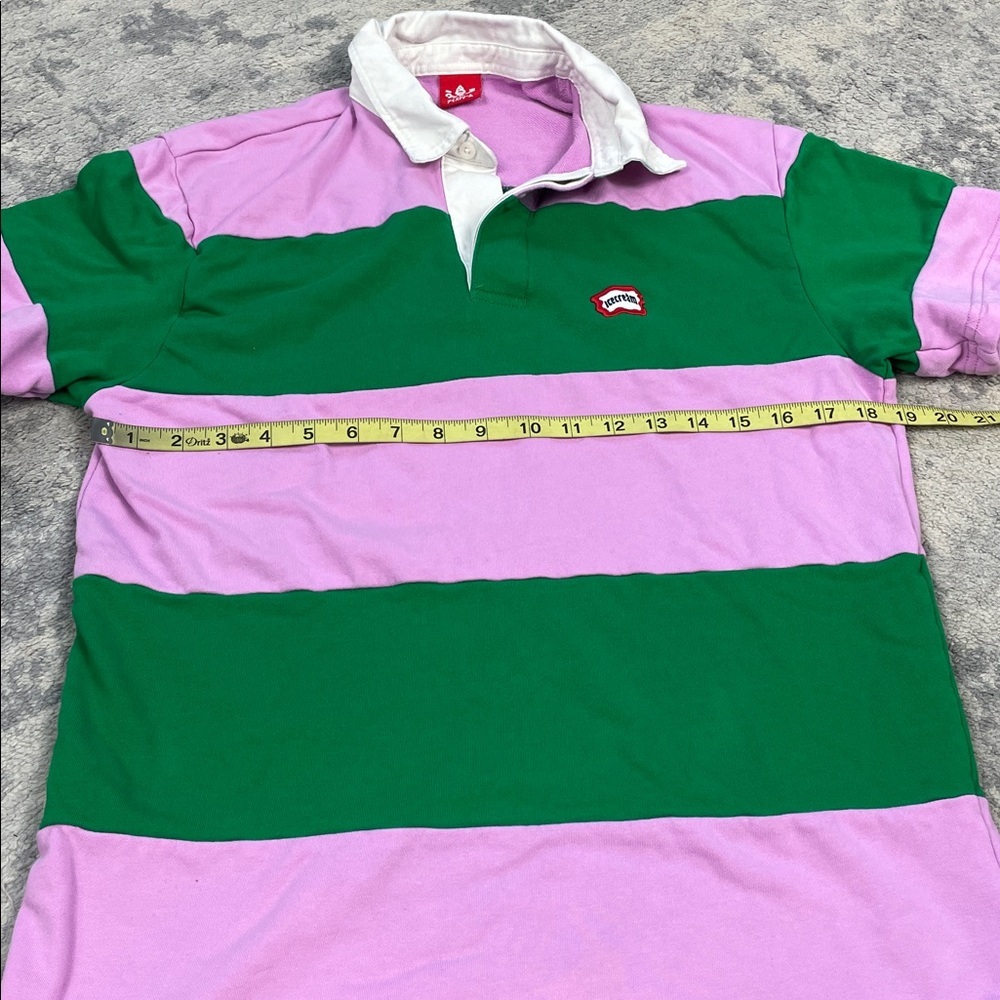 New Icecream Boulder Stripe Polo Shirt Short Sleeve Orchid Pink Green Mens Sz S - Picture 11 of 13